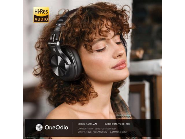 OneOdio A70 Bluetooth Over Ear Headphones, Wireless Headphones with 72H Playtime, Hi-Res, 3.5mm/6.35mm Wired Audio Jack for Studio Monitor & Mixing...