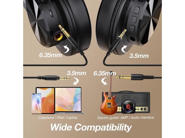 OneOdio A70 Bluetooth Over Ear Headphones, Wireless Headphones with 72H Playtime, Hi-Res, 3.5mm/6.35mm Wired Audio Jack for Studio Monitor & Mixing...
