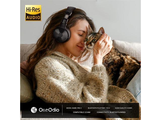 OneOdio Bluetooth Over Ear Headphones, 110 Hrs Wireless/Wired Stereo Sound Foldable Headsets with Deep Bass 50mm Neodymium Drivers for...