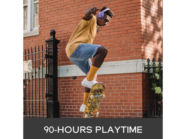 DOQAUS Bluetooth Headphones Over Ear, 90 Hours Playtime Wireless Headphones with 3 EQ Modes, Noise Isolating HiFi Stereo Headphones with Deep Bass,...