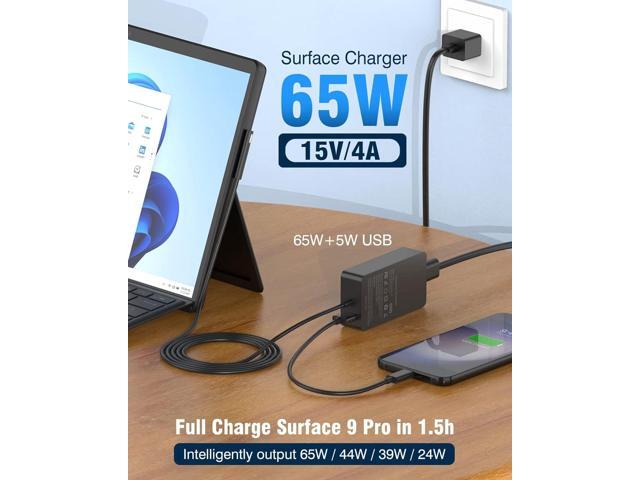 Umiharn Surface Pro Charger 65W for Microsoft Surface Pro 9/8/7+/7/6/5/4/3/X, Windows Surface Laptop 5/4/3/2/1/Studio, Laptop Go 2/1, Surface Book...