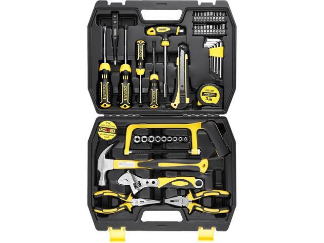 DOWELL Tool Set 49-Piece Home Repair Hand Tool Kit with Plastic Tool Box Storage Case