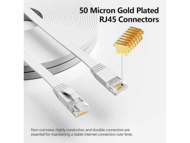 Cat 6 Ethernet Cable 100 ft, Outdoor & Indoor, 10Gbps Support Cat8 Cat7 Network, long Flat Internet LAN Patch Cord, Cat6 Solid Fast Speed...