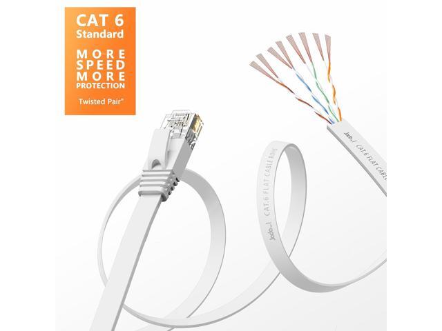 Cat 6 Ethernet Cable 100 ft, Outdoor & Indoor, 10Gbps Support Cat8 Cat7 Network, long Flat Internet LAN Patch Cord, Cat6 Solid Fast Speed...