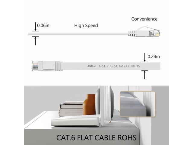 Cat 6 Ethernet Cable 100 ft, Outdoor & Indoor, 10Gbps Support Cat8 Cat7 Network, long Flat Internet LAN Patch Cord, Cat6 Solid Fast Speed...
