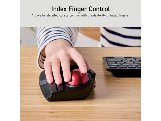 ELECOM HUGE Trackball, 2.4GHz Wireless USB, Index Finger Control, Customizable 8-Button, Large Soft Palm Rest, 52mm Ball, Windows PC Mac (M-HT1DRBK)