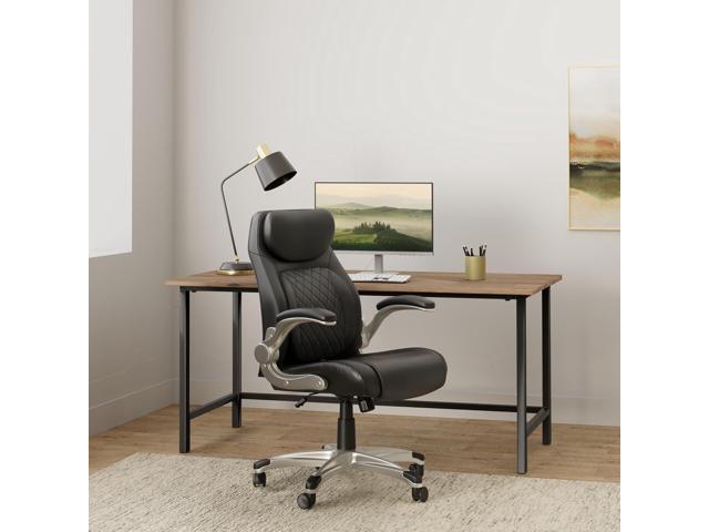 Nouhaus +Posture Ergonomic PU Leather Office Chair. Click5 Lumbar Support with FlipAdjust Armrests. Modern Executive Chair and Computer Desk Chair...