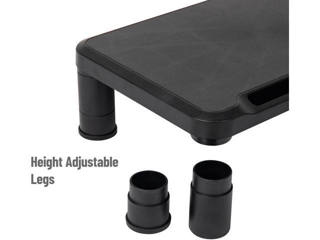Mind Reader Monitor Stand, Set of 2, Height Adjustable, Laptop, Computer, Riser, Office, 14.5'L x 10.5'W x 5.25'H, Black
