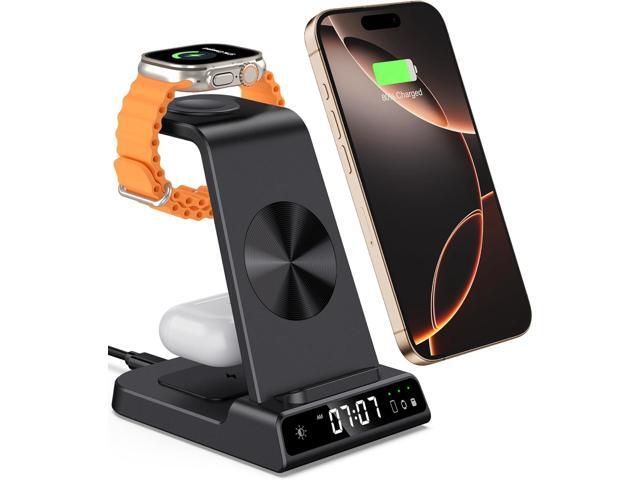 Wireless Charger for iPhone 16, 3 in 1 Charging Station for Apple Watch Watch 10/9/8/7/6/5, Ultra 2/Ultra, for iPhone 16/15/14/13/12/11/X Series,...