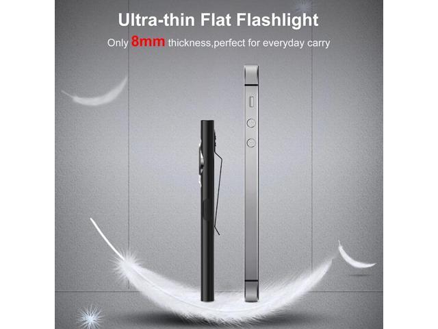 klarus E5 Pocket Flashlight, Rechargeable EDC Flashlight, Super Slim 4.2x1x0.3inch, 600 Lumens, USB-C Port, IPX4, Dual Light Source with Magnetic...