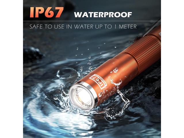 FORTO LED Pen Light, 200 Lumens Pocket Flashlight, IP67 Waterproof, 2 Modes, 2 Pack with AAA Batteries, Lightweight & Durable for Inspection,...