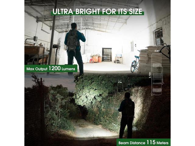 Rechargeable Flashlights 1200 Lumens EDC Flashlight, AA Pocket Flashlight High Lumens with Clip, Super Bright Small Flashlights, 4 Modes Flash...