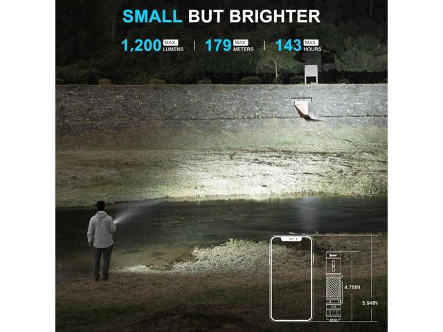 WUBEN C3 Flashlight 1200 High Lumens Rechargeable Flashlights 6 Modes Super Bright IP68 LED Tactical Flashlight for Camping, Home, Emergency,...