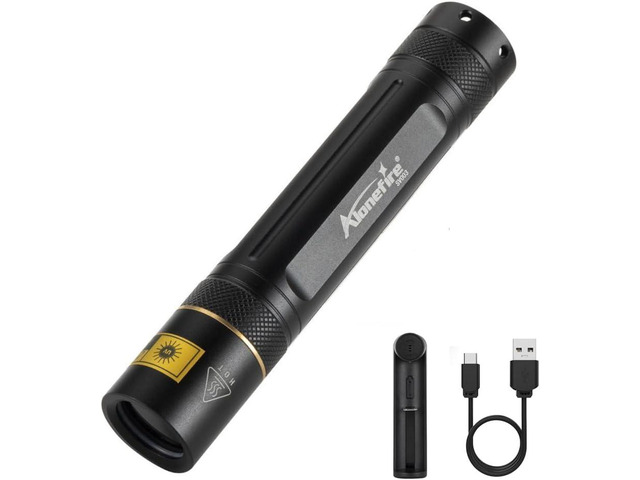 ALONEFIRE SV003 10W 365nm UV Flashlight Portable USB Rechargeable Woods Lamp Black Light for Pet Urine Detection, Resin Curing, Scorpion, Fishing,...