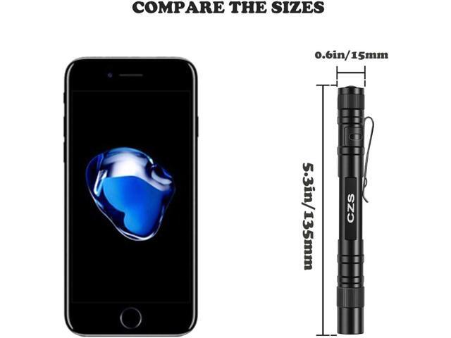 CZS LED Flashlight Penlight 1000 Lumens Battery-Powered Handheld Pen Light Pocket Torch Powered by 2AAA Battery, 5 PCS (Battery Not Included)