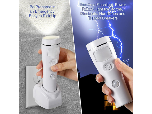 Enhon 4 in 1 LED Rechargeable Plug in Flashlights, 6 Pack LED Emergency Lights for Home Power Failure Emergency, Plug in Power Outage Light, Power...