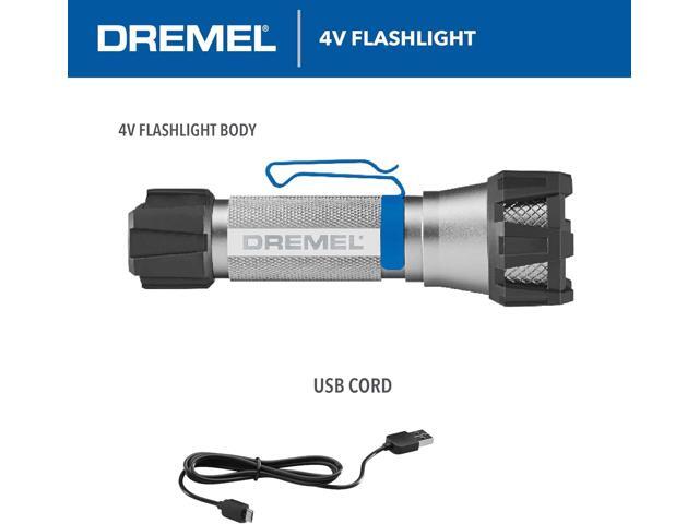 Dremel HSFL-01 4V USB Rechargeable Cordless Flashlight with 500 Lumens and 3 Light Modes, Grey