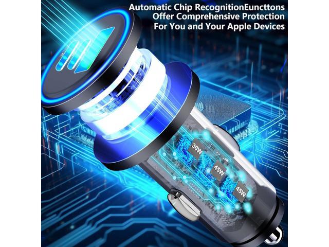 USB C Car Charger, Rombica 3-Port 67W Dual PD USB-C & USB-A Car Power Cigarette Lighter USB Charger PD/QC Type C Car Charger Fast Charging Adapter...
