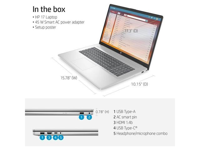 HP 17.3 Inch HD+ Touchscreen Laptop Computer, Intel Core i7-1355U, 32GB RAM, 1TB SSD, Fingerprint Reader, Windows 11 Pro