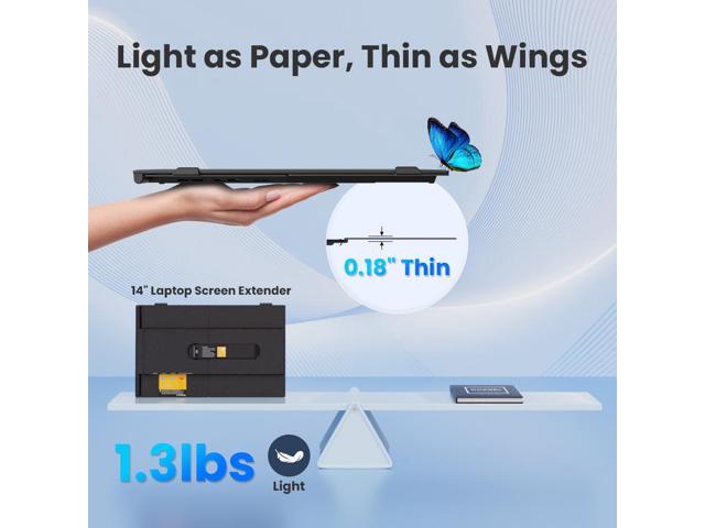 Hyangin S8 14' Portable Monitor for Laptop, Ultra-Slim 1080P IPS USB-C Screen Extender with Dual Screen, 100W PD Charging, 3×USB-C, CNC Aluminum,...