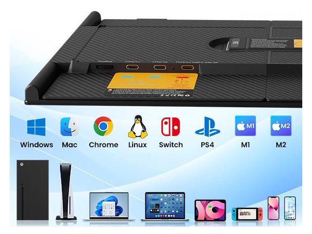 Hyangin S8 14' Portable FHD IPS Dual Monitor, 1080P 60Hz, USB-C Full-Function & DP, 100W PD Reverse Charge, Compatible with Laptop, Desktop,...