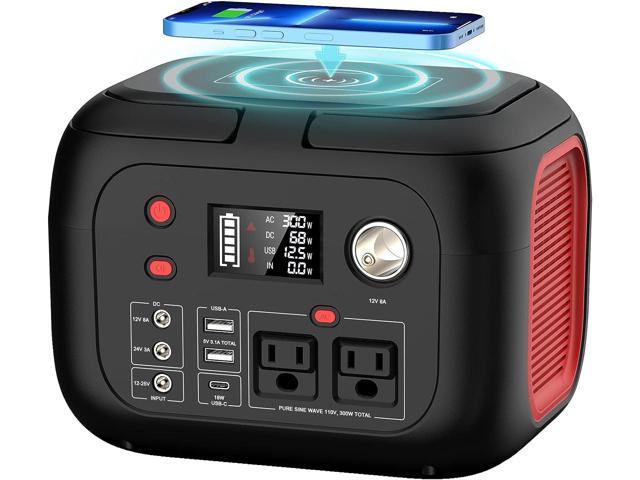 Portable Power Station With Wireless Charging 300W Portable Solar Generator 228Wh Portable Power Supply With LED Light Power Generator 9 Outputs. photo