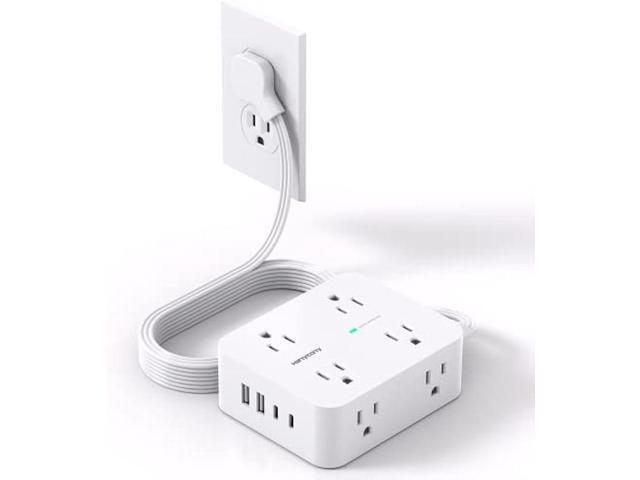 Surge Protector Power Strip, HANYCONY Extension Cord with Multiple Outlets, 5 Ft Ultra Thin Flat Plug 8 Outlets 4 USB Ports(2USB C), 1080J Outlet...