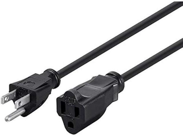 Monoprice 105301 15ft 16AWG Power Extension Cord Cable, 13A (NEMA 5-15P to NEMA 5-15R) Black - 13A