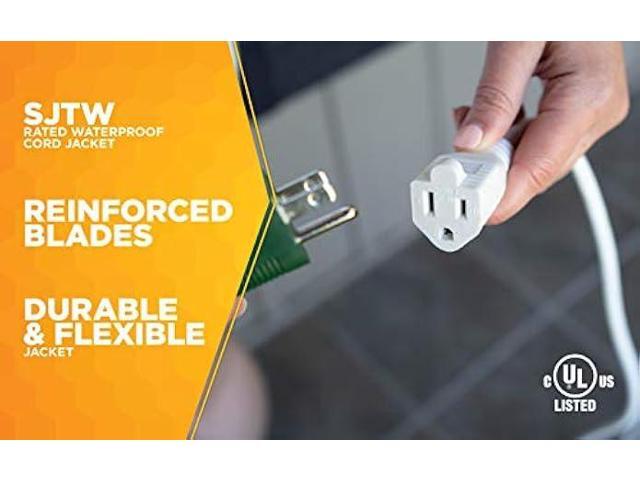 Woods 20 Ft/ 6.1m Outdoor Extension Cord Landscape/Patio Cord 16 Gauge Cord 125 Volts White