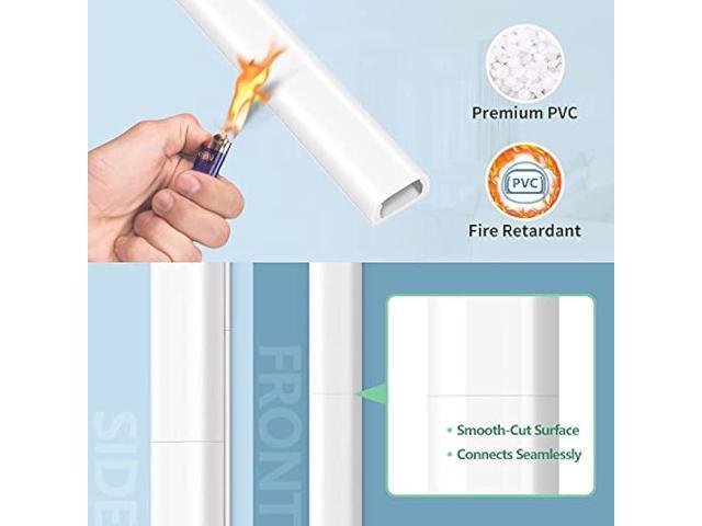 Wire Covers for 2 Cords, 68in Wire Hider On Wall Mounted, White Cord Cover Kit, Cable Cover Paintable, Cable Concealer for Extension Cord, Ethernet...