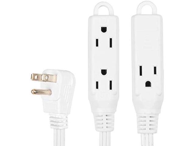 Iron Forge Cable Flat Plug White Extension Cord with 3 Outlets 25 Ft,16/3 Heavy Duty 3 Prong Extension Cord with Multiple Outlets, Power Outlet for...
