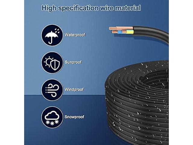 18 Gauge Electric Wire 18AWG Extension Cable Wire 16.4ft 3 Conductor Copper Wire with Ground 3 Core Blackwire RVV 0.75mm² Cord (300/500V)