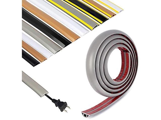 Rubber Bond Cord Cover Floor Cable Protector - Strong Self Adhesive Floor Cord Covers for Wires - Low Profile Extension Cord Covers for Floor & Wall