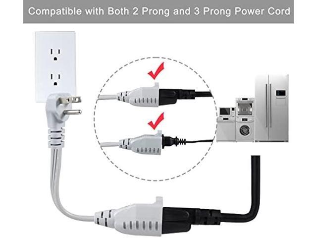 KUNCAN Appliance Power Extension Cord - 3 Prong Flat Wire SPT-3 14 AWG Heavy Duty Male to Female Extender Low Profile Grounded Cable for Major AC...