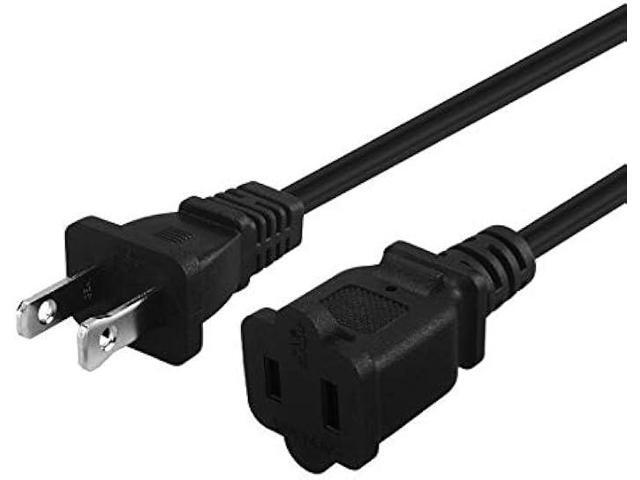 15-Feet Long Polarized US 2-Prong Male-Female Extension Power Cord Cable, 16AWG 2 Outlet Extension Cable Cord US AC 2-Prong Male/Female Power...