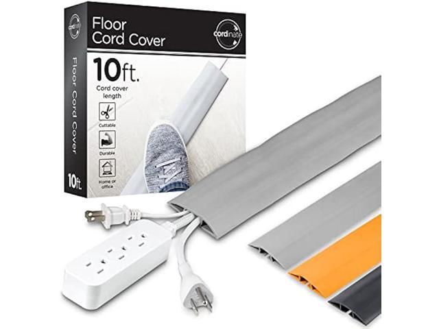 Cordinate 10 ftCord Cover Floor, Cord Protector, Cord Management, Cord Concealer, Cable Hider and Cable Raceway, Extension Cord Cover, Gray, 49627