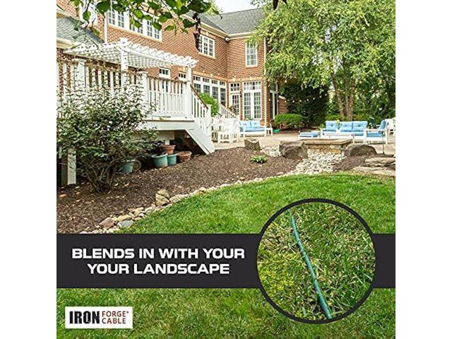 25 Foot Outdoor Extension Cord with 3 Electrical Power Outlets - 16/3 SJTW Durable Green Extension Cable with 3 Prong Grounded Plug for Safety