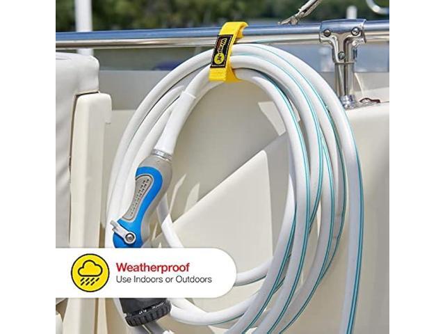 Wrap-It Storage Quick-Strap Cord Wraps, 12 inch (12 Pack) Yellow - Hook and Loop Strap, Extension Cord Holder for Boat Rope, Hose, and Cable...