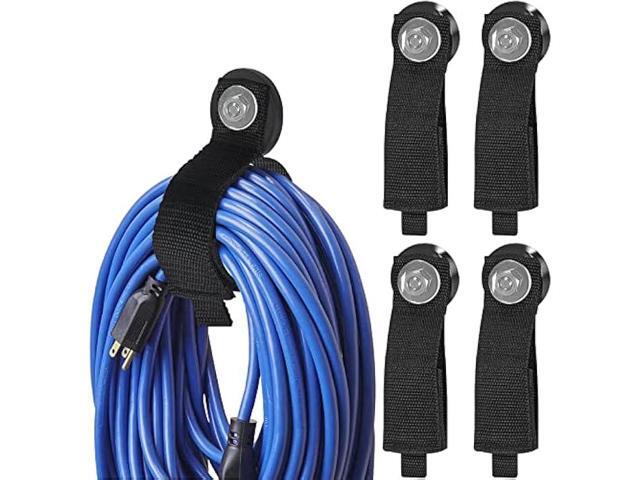 Kanemc 4PCS Magnetic Cable Storage Straps Heavy Duty, Extension Cord Holder Magnet Hooks for Hanging Cables Hoses Workshop Rope Garden Garage...
