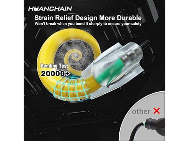 50 ft 12/3 Gauge Heavy Duty Outdoor Extension Cord Waterproof with Lighted, Flexible Cold Weather 3 Prong Electric Cord Outside, 15A 1875W 125V...