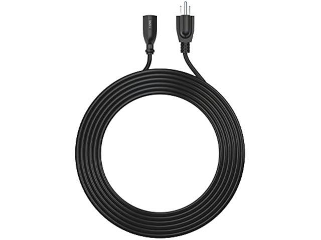 12Ft Power Extension Cord Cable Extender - 18AWG NEMA 5-15P to 5-15R Strip Liberator Charger Outlet Saver Extra Long 12FT
