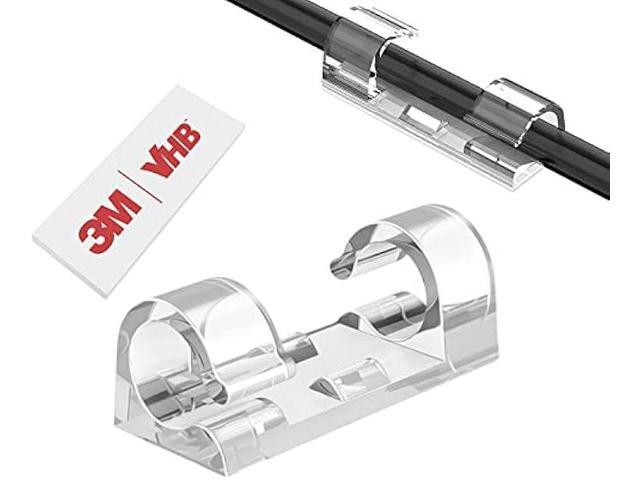 40Pcs Strong Adhesive Cable Clips, Cord Organizer Cable Management Finisher Wire clamp Wire Holder Cable Organizer Wire Hider for Cords Organizing...