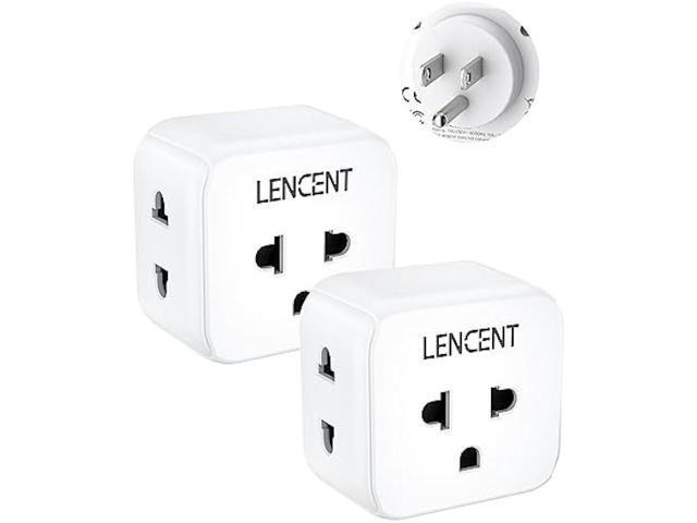 LENCENT 2 Pack EU to US Plug Adapter, European to USA Outlet Adaptor, Travel from Europe to American Outlet, 3 Outlet Extender, Wall Tap, Mini...