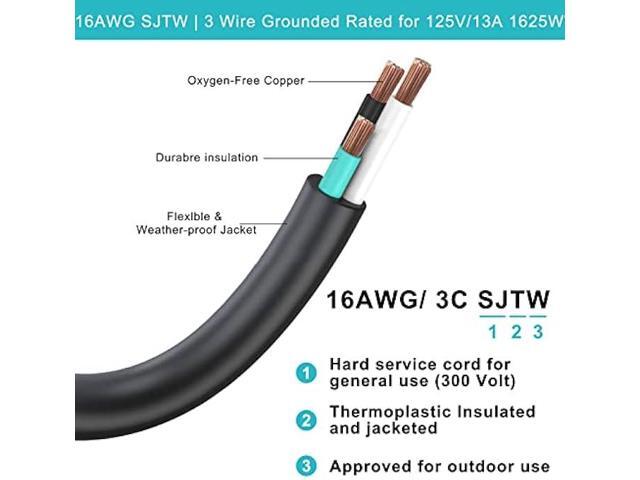 [2PACK] 2FT Outdoor Power Extension Cord 2 Way Splitter - Black Flat Wall Plug Short 3 Prong Y Splitte Extension Cord with 2Outlets, 125V 13A 16AWG...