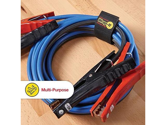 Super-Stretch Wrap-It Storage Straps, 12 (8 Pack) - Elastic Hook and Loop Cinch Straps - Reusable Extension Cord Organizer, Cable Ties, Hose...