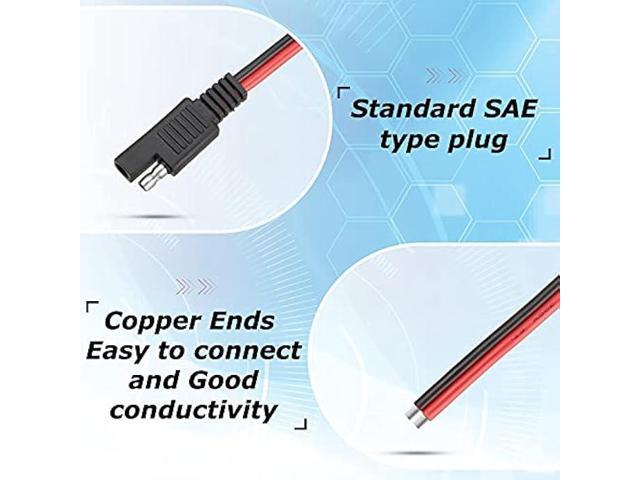 Frienda 8 PCS 14 AWG Connectors Cable Compatible with SAE 30cm 2 Pin Single Plug Quick Disconnect Power Automotive Extension Cable for Motorcycles...