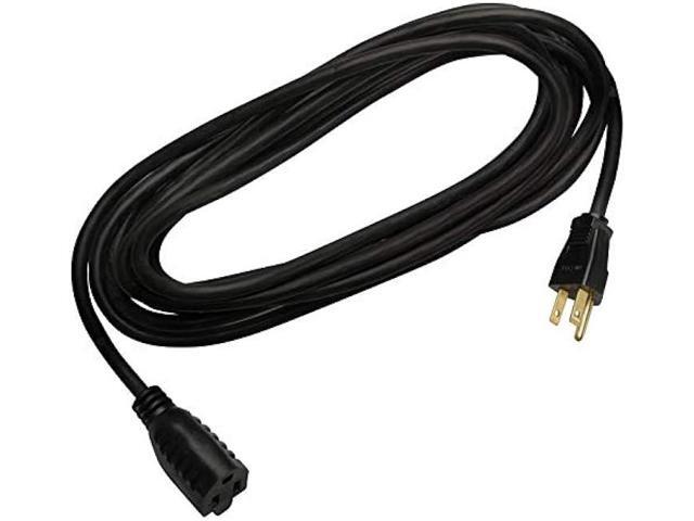 Coleman Cable 023068808 16/3 Vinyl Outdoor Extension Cord, 15-Foot, Black