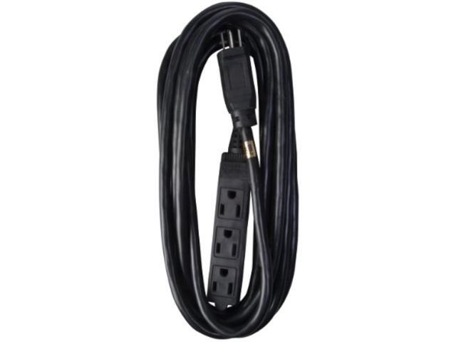 Coleman Cable 35227408 3522 14/3 SJTW Trinector Vinyl Extension Cord:, 15-Foot, Black