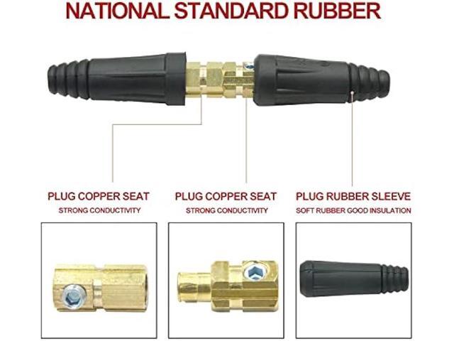 Welding Cable Joint Quick Connector Pair DINSE-Style 200Amp-300Amp (#4-#1) 35-50 SQ-MM 2-Set