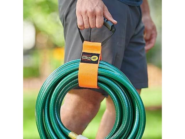 Easy-Carry Wrap-It Storage Straps - 22 (2-Pack) Blaze Orange Heavy-Duty Hook and Loop Cord Carrying Strap, Hanger, and Organizer with Handle for...
